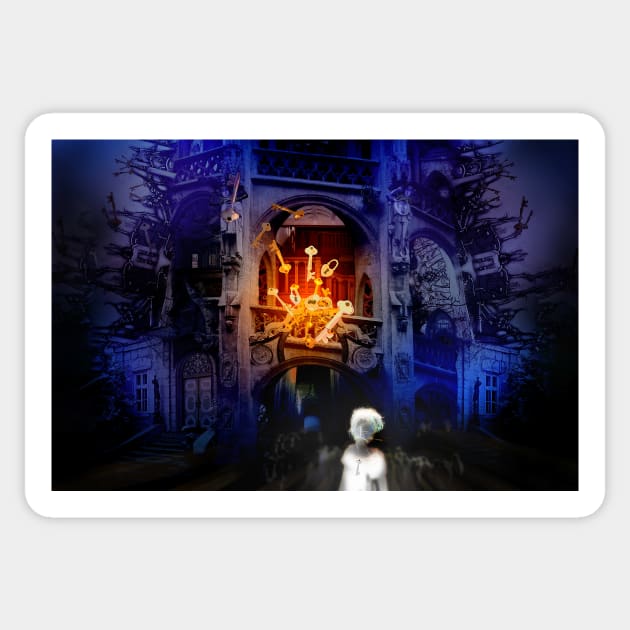 100 Keys ghostly little girl golden keys nightmare mansion Sticker by sandpaperdaisy